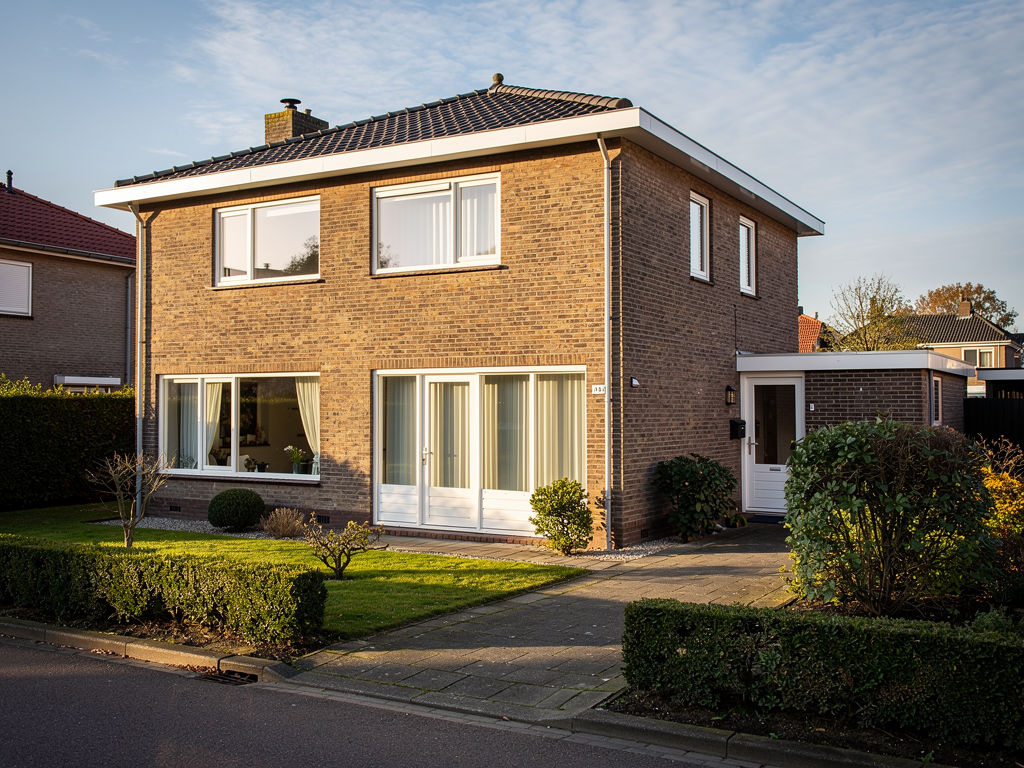 jaren-70 vrijstaande woning in de regio Tilburg met nieuwe kunststof kozijnen en schuifpui